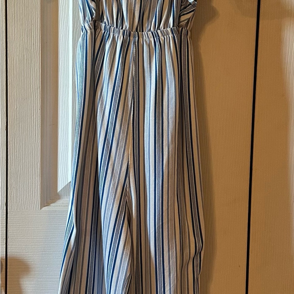 BCBGirls Blue and White Striped Bodysuit
